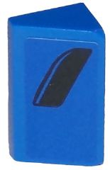 Lego Slope 30 1 x 2 x 2/3 with Curved Black Air Vent Stripe on Blue Background Pattern Model Right Side (Sticker) - Set 75875