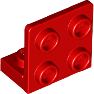 Lego Bracket 1 x 2 - 2 x 2 Inverted / Red