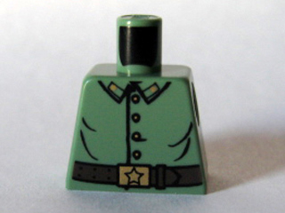 Lego Torso Uniform with Four Buttons and Gold Buckle with Star Pattern / Sand Green