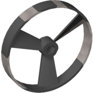 Lego Large Figure Spinner / Propeller without Code, Marbled Pearl Light Gray Pattern (Rhotuka) / Bright Light Orange