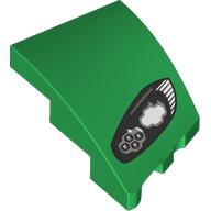 Lego Brick Wedged, Curved 3 x 2 with Stud Notch Left with Headlight Print