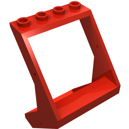 Lego Window 4 x 4 x 6 Outward Sloping / Red