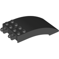 Lego Windscreen 8 x 4 x 2 Curved [2 Dual-Fingered Click Hinges] / Black