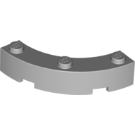 Lego Brick Round Corner 4 x 4 Macaroni Wide with 3 Studs / Light Bluish Gray