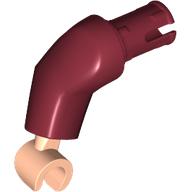 Lego Arm, Right and Light Nougat Hand / Dark Red