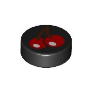Lego Tile Round 1 x 1 with Cherries Print