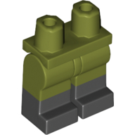 Lego Hips with Olive Green Legs and Black Boots Pattern