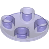 Lego Plate Round 2 x 2 with Rounded Bottom [Boat Stud] / Trans-Purple