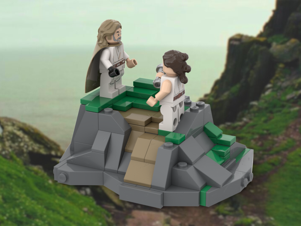 Lego Ahch-To Rey meets Luke