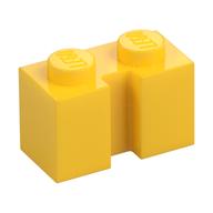 Lego Brick Special 1 x 2 with Groove / Yellow