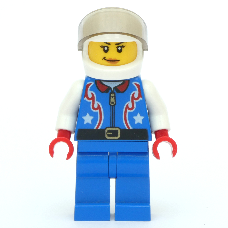 Lego Driver - Blue Torso, Blue Legs, White Helmet