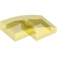 Lego Brick Curved 2 x 1 No Studs [1/2 Bow] / Trans-Yellow