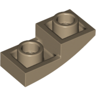 Lego Brick Curved Inverted 2 x 1 / Dark Tan