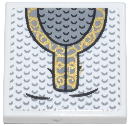 Lego Tile 2 x 2 with Gold and Silver Chain Mail Armor (LotR Mithril) Pattern (Sticker) - Sets 10316 / 10333