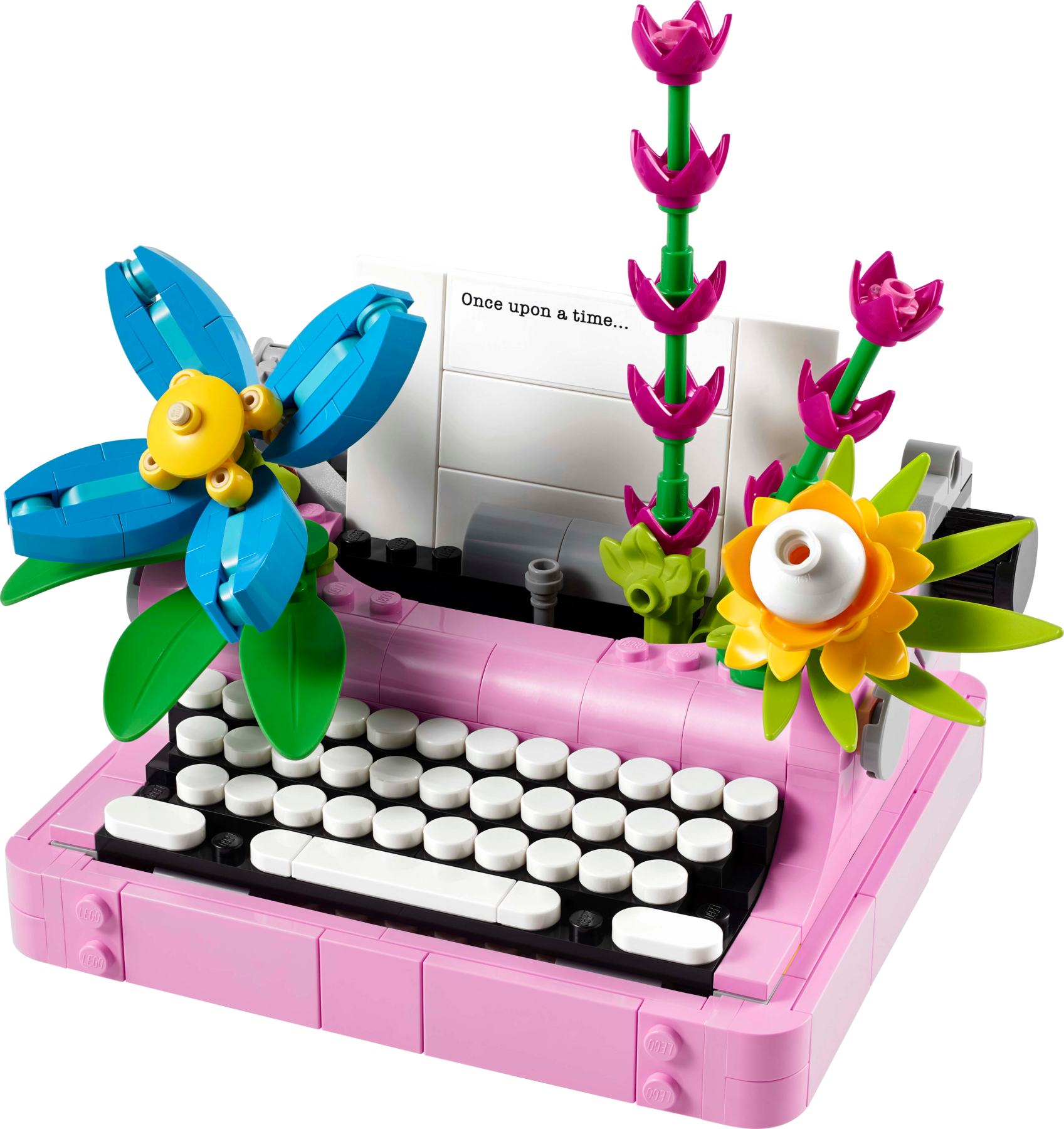 Lego Typewriter with Flowers