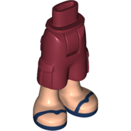 Lego Minidoll Hips and Cargo Pants with Light Nougat Legs and Dark Blue Sandals Print