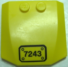 Lego Wedge 4 x 4 x 2/3 Triple Curved with Number 7243 in Black Border Pattern (Sticker) - Set 7243
