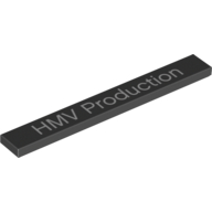 Lego Tile 1 x 8 with 'HMV Production' Print