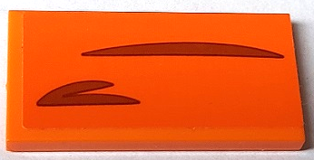 Lego Tile 2 x 4 with Dark Orange Curved Lines Pattern (Sticker) - Set 40449 / Orange