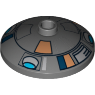 Lego Dish 3 x 3 Inverted [Radar] with Droid T7-O1 Print