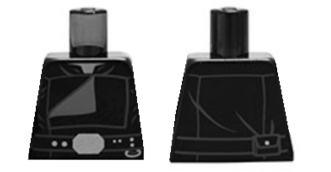 Lego Torso SW Jedi Robe, Belt with Silver Accessories, Dark Bluish Gray Creases and Folded Front Pattern / Black