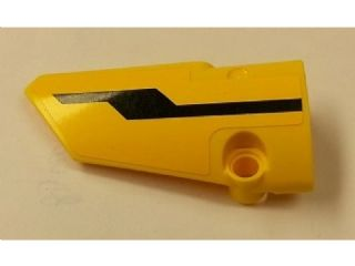 Lego Technic, Panel Fairing # 3 Small Smooth Long, Side A with Black Zigzag Arrow Pattern (Sticker) - Set 42006
