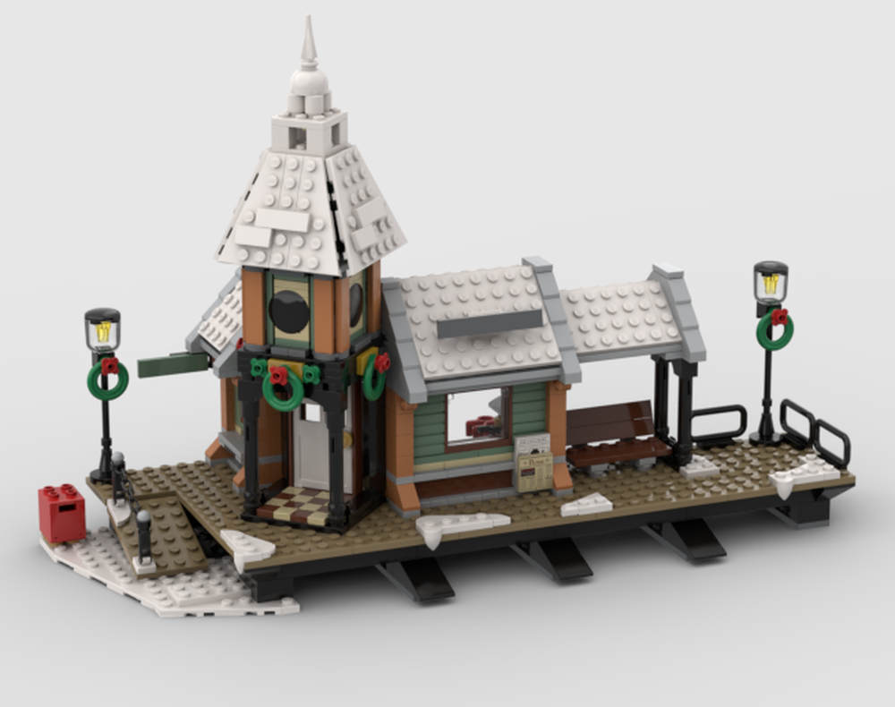 Lego 10259 Winter Village Train Station mods