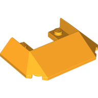Lego Brick Wedged, Sloped 45° 6 x 4 Double / 33°, 5 Bottom Tubes [Train Roof] / Bright Light Orange