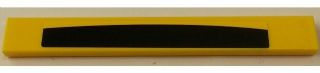 Lego Tile 1 x 8 with Black Bow truncated on Yellow Background Pattern (Sticker) - Set 8143 / Yellow