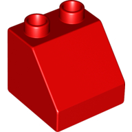 Lego Duplo Brick 2 x 2 Slope 45° / Red