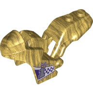 Lego Fairing, Motorcycle, Racing (Sport) Bike with 1 x 2 Studs and Dark Purple and White Checks, '1' with Crown Print