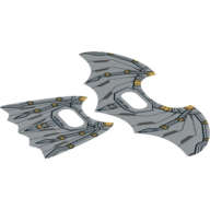 Lego Wings, Extended and Collapsed, Scalloped 5 Points, with Black and Gold Print