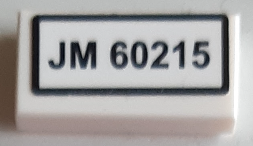 Lego Tile 1 x 2 with 'JM 60215' Pattern (Sticker) - Set 60215