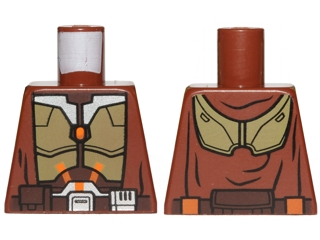 Lego Torso SW Armor and Robe Jedi Knight Pattern / Reddish Brown