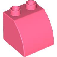 Lego Duplo Brick 2 x 2 x 1 1/2 with Curved Top / Coral