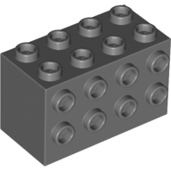 Lego Brick Special 2 x 4 x 2 with Studs on Sides / Dark Bluish Gray