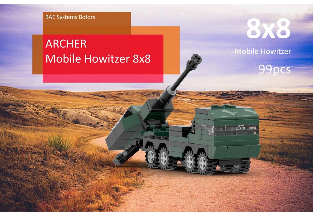 Lego Archer 8x8 mobile artillery system