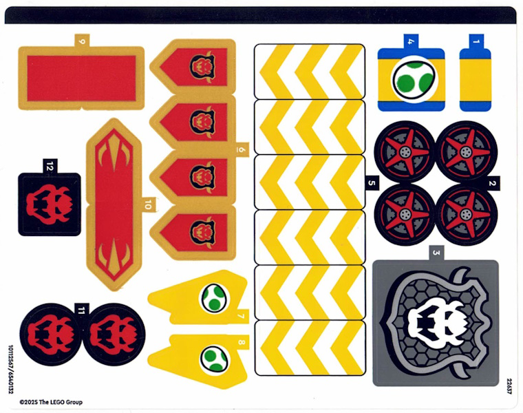 Lego Sticker Sheet for Set 72039-1