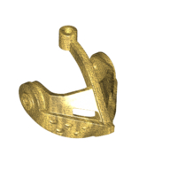 Lego Headwear Accessory Visor Grille with Top Pin Hole (Castle) / Pearl Gold