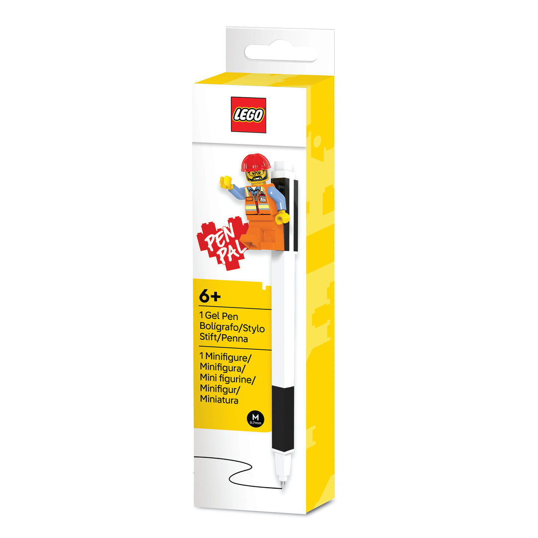 Lego Pen Pal Gel Pen with Construction Worker Minifigure (Black)