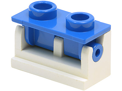 Lego Hinge Brick 1 x 2 with Blue Top Plate (3937 / 3938)