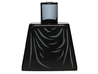 Lego Torso Robe with Dark Bluish Gray Folds and Creases Pattern / Black