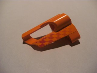 Lego Technic, Panel Fairing # 6 Small Short, Large Hole, Side B with Red Checkered Pattern (Sticker) - Set 8473