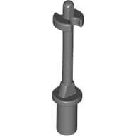 Lego Bar 3L with Handle, Stop Ring and Side Stops (Minifig Ski Pole) / Dark Bluish Gray
