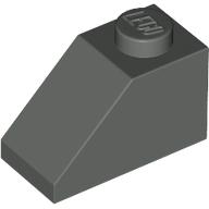Lego Brick Sloped 45° 2 x 1 with Bottom Pin / Dark Gray