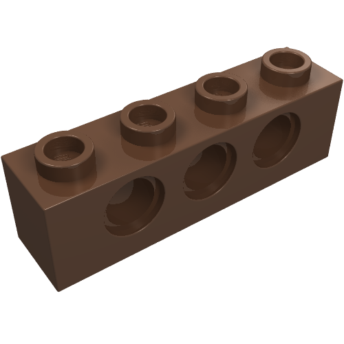 Lego Technic Brick 1 x 4 [3 Pin Holes] / Brown