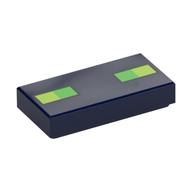 Lego Tile 1 x 2 with Pixelated Face / Lime/Green Squares Print