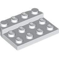 Lego Plate Round Corners Double 3 x 4 with 1 x 4 Raised Edge Studs / White
