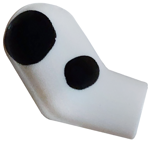 Lego Arm, Right with Black Dalmatian Spots Pattern / White
