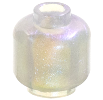 Lego Minifigure, Head (Plain) / Opal Trans-Clear